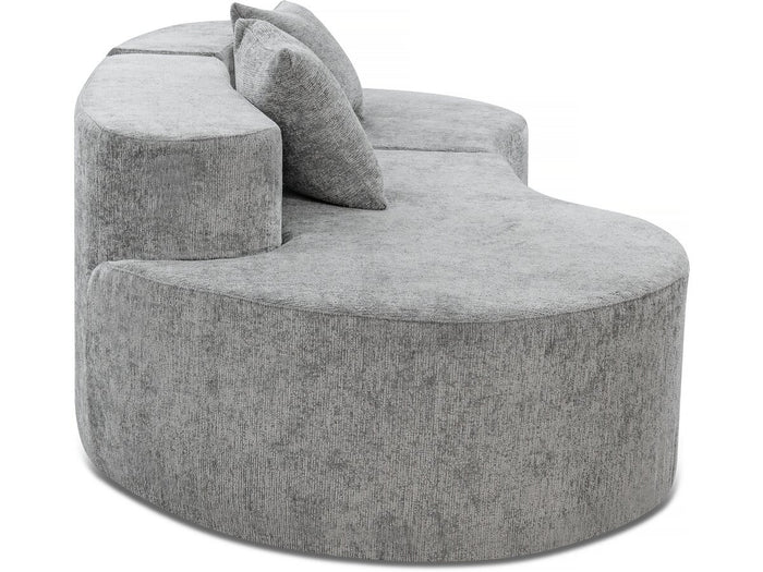 Divano a virgola in tessuto testurizzato "Avola" - 3 posti - Grigio