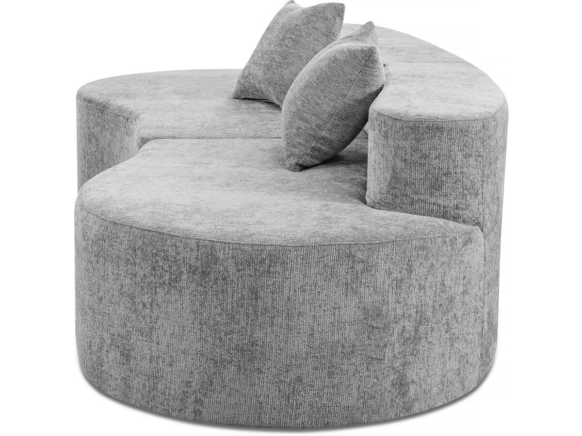 Divano a virgola in tessuto testurizzato "Avola" - 3 posti - Grigio