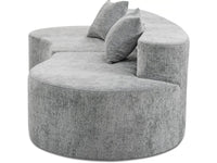 Divano a virgola in tessuto testurizzato "Avola" - 3 posti - Grigio