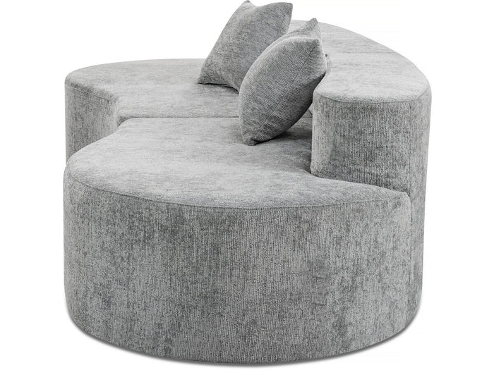 Divano a virgola in tessuto testurizzato "Avola" - 3 posti - Grigio