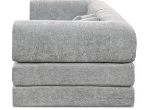 Divano letto dritto "Elior" in tessuto testurizzato - 3 posti - Grigio