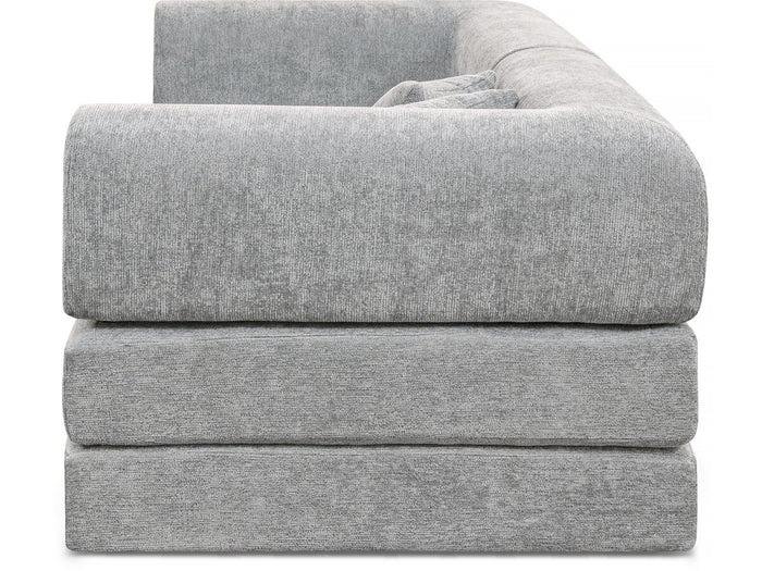 Divano letto dritto "Elior" in tessuto testurizzato - 3 posti - Grigio