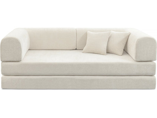 Divano letto dritto "Elior" in tessuto testurizzato - 3 posti - Beige