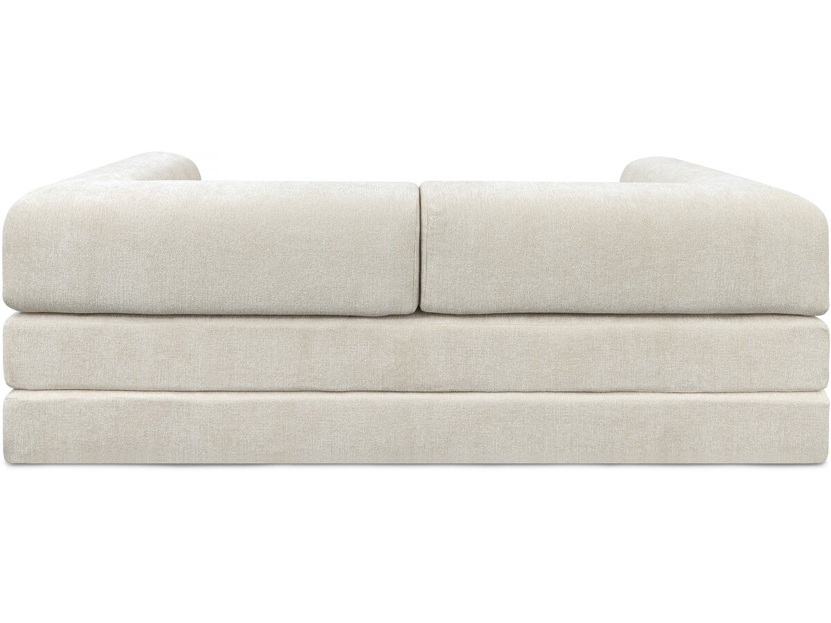 Divano letto dritto "Elior" in tessuto testurizzato - 3 posti - Beige