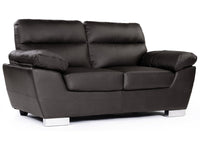 Divano in pelle rigenerata / PVC "DALLAS" - 169 x 88 x 90 cm - 2 posti - Nero