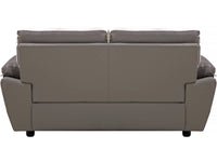 Divano fisso in pelle ricostituita e PVC " Dallas" - 169 x 88 x 90 cm - 2 posti a sedere - Grigio/bianco