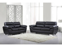 Divano in pelle rigenerata  / PVC "DALLAS" - 210 X 88 X 90 cm -  3 posti - Nero