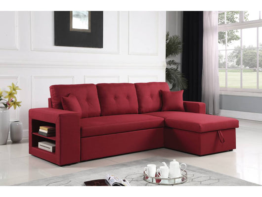 Divano ad angolo  trasformabile "Axel" / reversibile - 3 posti - Rosso