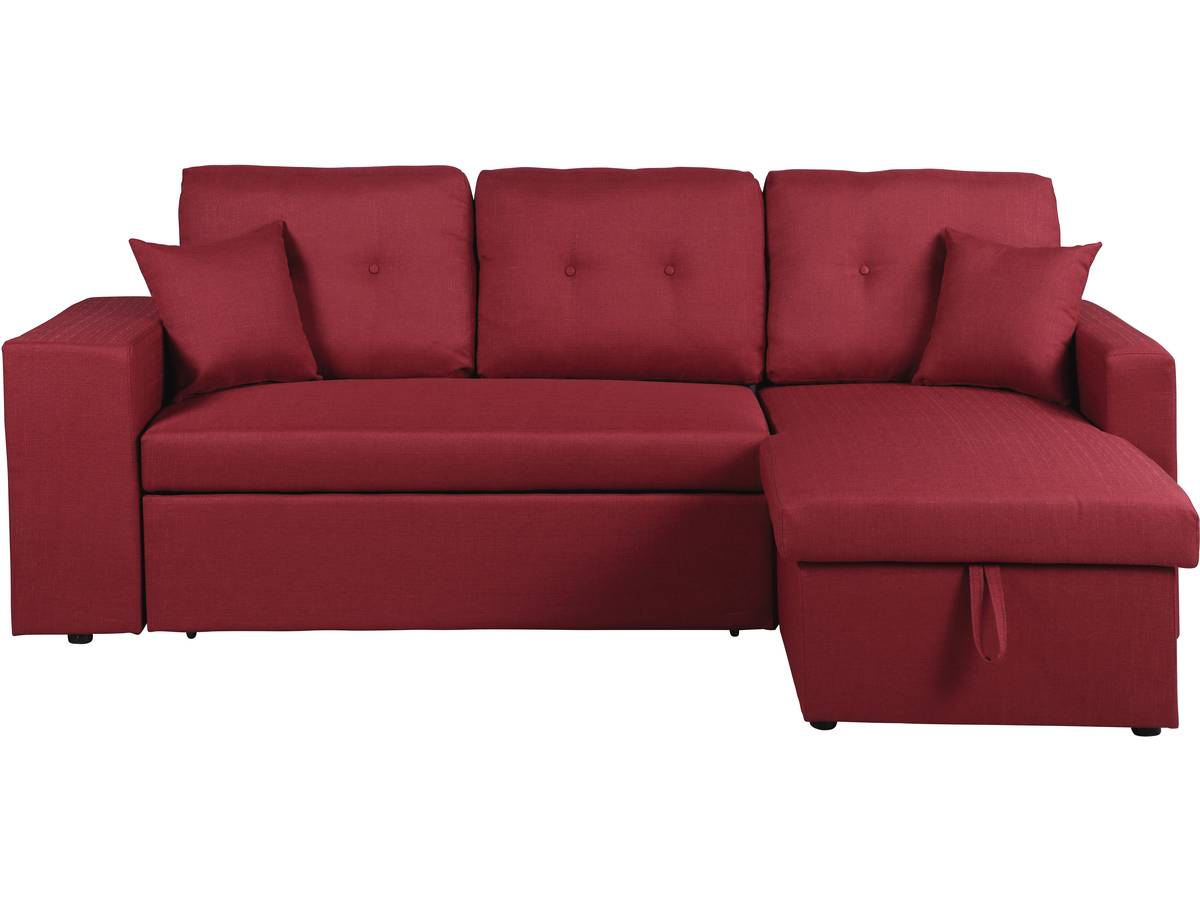 Divano ad angolo  trasformabile "Axel" / reversibile - 3 posti - Rosso