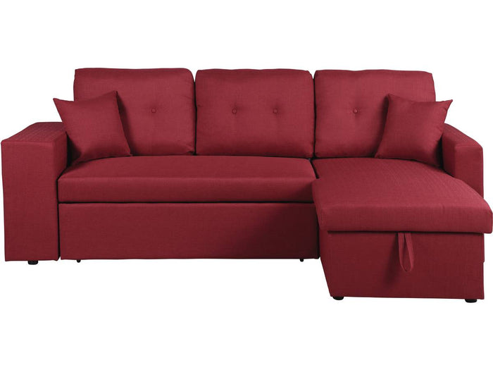 Divano ad angolo  trasformabile "Axel" / reversibile - 3 posti - Rosso