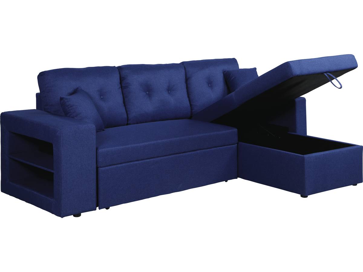 Divano ad angolo Axel trasformabile / reversibile 3 posti colore Blu