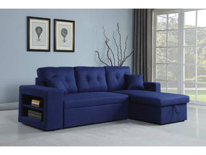 Divano ad angolo Axel trasformabile / reversibile 3 posti colore Blu