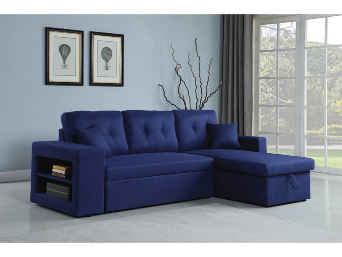 Divano ad angolo Axel trasformabile / reversibile 3 posti colore Blu