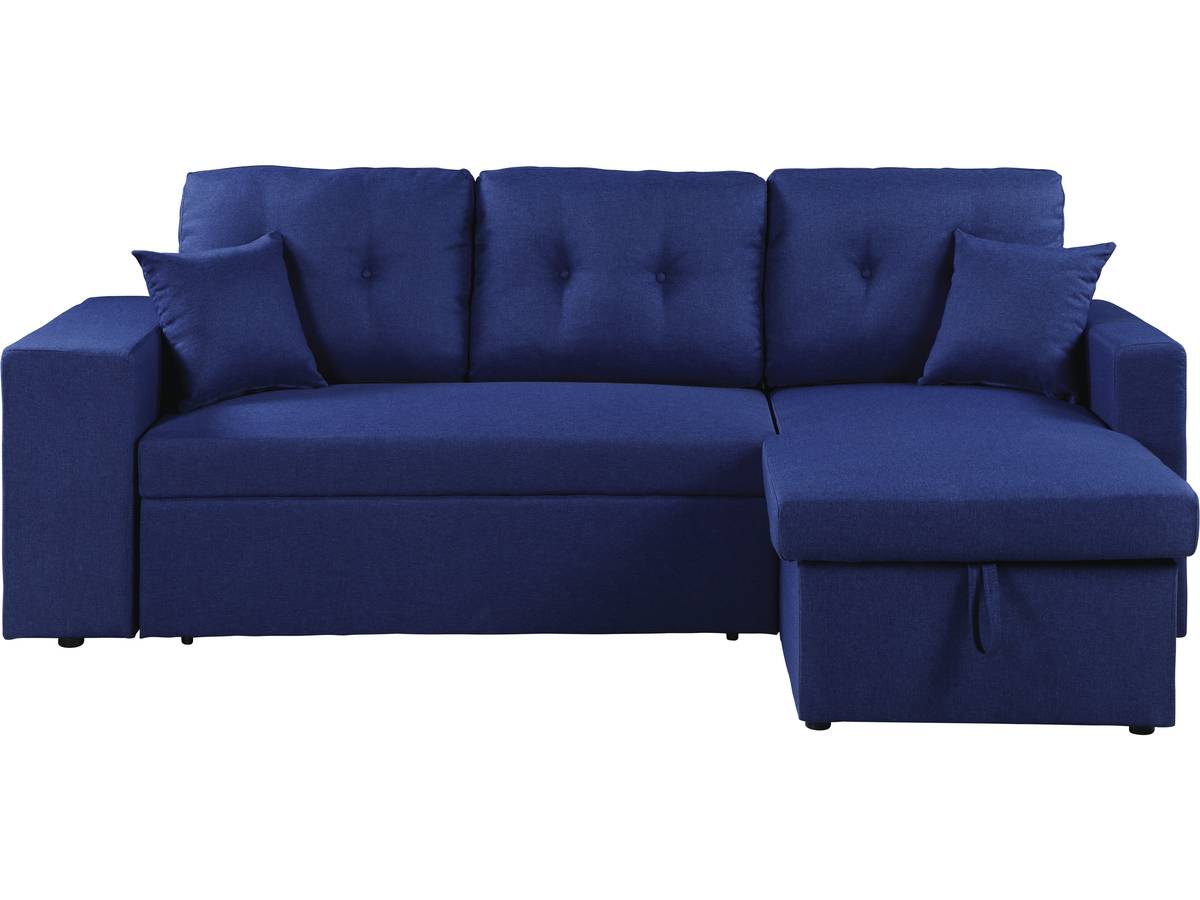 Divano ad angolo Axel trasformabile / reversibile 3 posti colore Blu