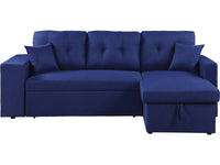 Divano ad angolo Axel trasformabile / reversibile 3 posti colore Blu