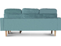 Divano angolare reversibile in velluto "Gabby" - 3 posti - Blu anatra