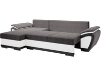 Divano letto angolare sinistro "Enzo" + cassettone - 3 posti - 267 x 156 x 97 cm - Grigio Bianco