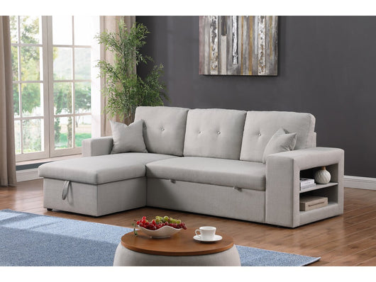 Divano letto angolare/reversibile "Axel" - 3 posti - Grigio chiaro