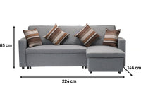 Divano trasformabile "Kimberland" - Grigio