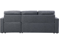 Divano angolare trasformabile/reversibile con cassapanca "Alain II" - 3 posti - Grigio scuro