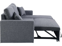 Divano angolare trasformabile/reversibile con cassapanca "Alain II" - 3 posti - Grigio scuro