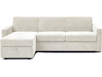 Divano letto angolare reversibile "Celia" con meccanismo trasformabile express in tessuto - 3 posti - Beige