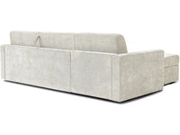 Divano letto angolare reversibile "Celia" con meccanismo trasformabile express in tessuto - 3 posti - Beige