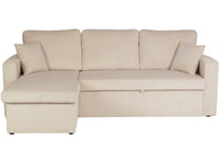 Divano angolare trasformabile/reversibile a 3 posti "Alain II" in velluto lavorato a maglia con fodera - Beige