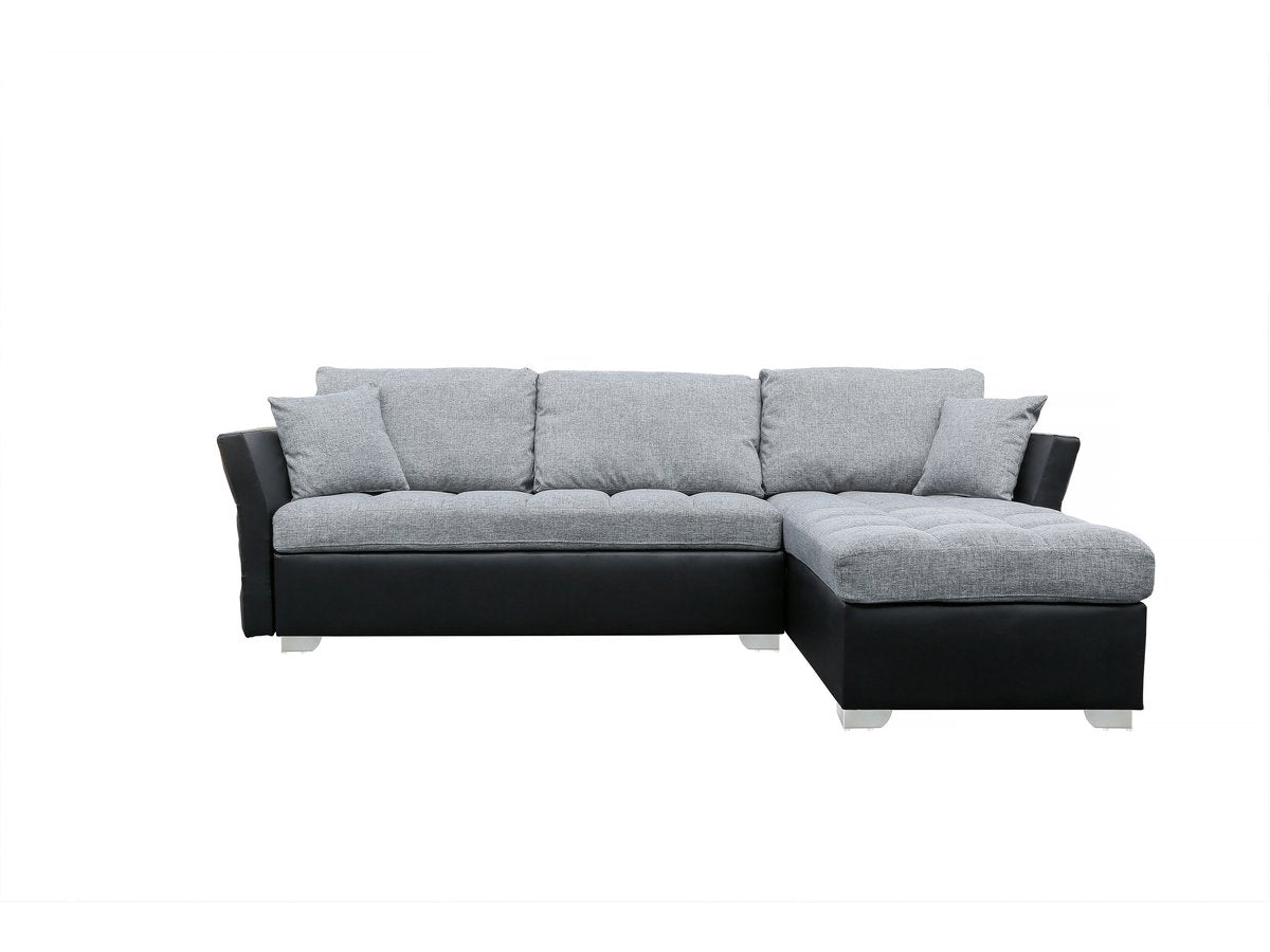 Divano ad angolo 4 posti reversibile Valentine colore Grigio e Nero