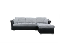 Divano ad angolo 4 posti reversibile Valentine colore Grigio e Nero