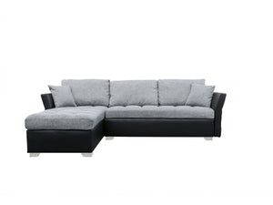 Divano ad angolo 4 posti reversibile Valentine colore Grigio e Nero
