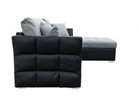 Divano ad angolo 4 posti reversibile Valentine colore Grigio e Nero