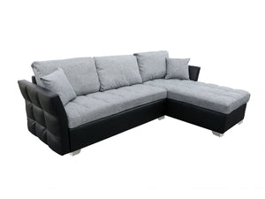 Divano ad angolo 4 posti reversibile Valentine colore Grigio e Nero
