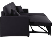 Divano angolare convertibile "Alain" - 221 x 145 x 85 cm - 3 posti - Nero