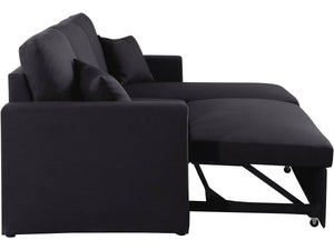 Divano angolare convertibile "Alain" - 221 x 145 x 85 cm - 3 posti - Nero