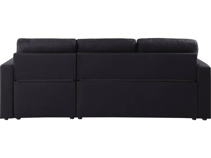 Divano angolare convertibile "Alain" - 221 x 145 x 85 cm - 3 posti - Nero