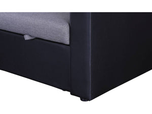 Divano ad angolo trasformabile con contenitore "Alain" - 221 x 145 x 85 cm - 3 posti a sedere - Grigio / Nero