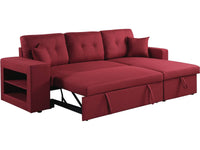 Divano ad angolo  trasformabile "Axel" / reversibile - 3 posti - Rosso