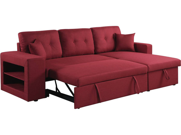 Divano ad angolo  trasformabile "Axel" / reversibile - 3 posti - Rosso