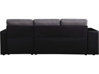 Divano ad angolo trasformabile / reversibile "Axel" - 3 posti - Nero / Grigio