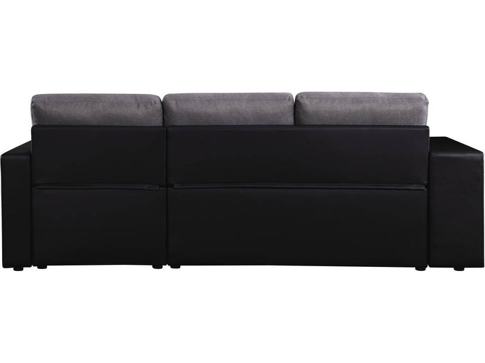 Divano ad angolo trasformabile / reversibile "Axel" - 3 posti - Nero / Grigio