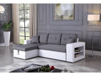 Divano ad angolo "Axel" trasformabile / reversibile - 3 posti - Bianco / Grigio