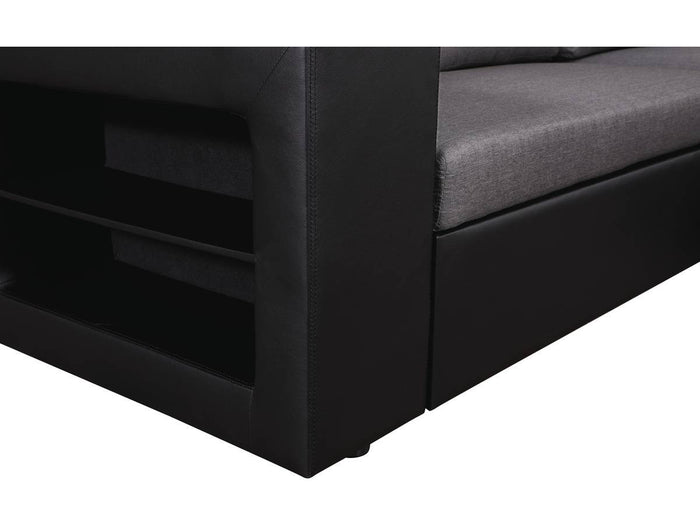 Divano ad angolo trasformabile / reversibile "Axel" - 3 posti - Nero / Grigio