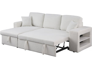 Canapé d'angle bouclettes convertible/reversible "Axel" - 3 Places - Blanc