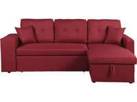 Divano ad angolo  trasformabile "Axel" / reversibile - 3 posti - Rosso