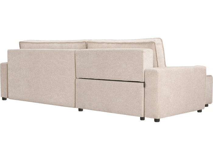 Divano letto angolare in tessuto testurizzato "Montaigne" - 4 posti - Beige