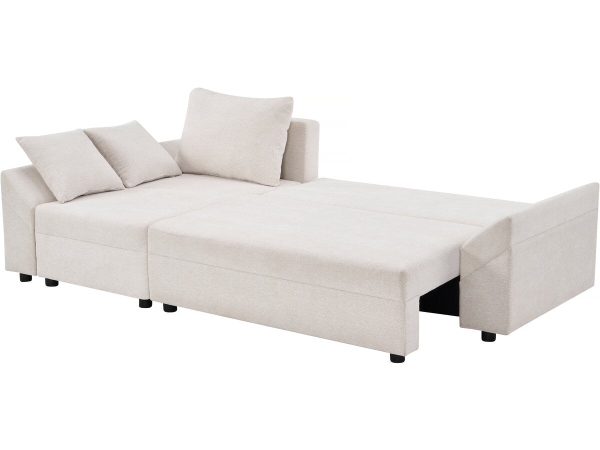 Divano angolare trasformabile e reversibile "Vaugirard II" in tessuto testurizzato - 3 posti - Beige