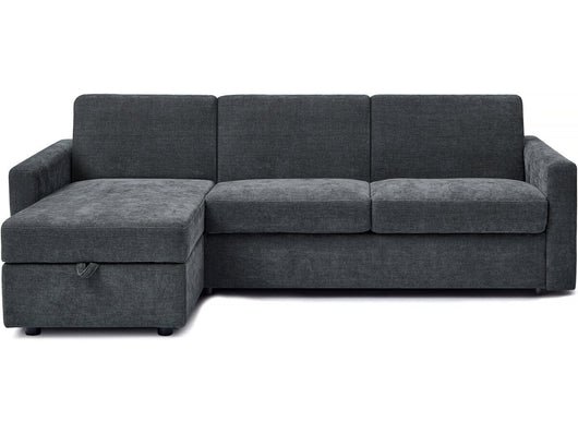 Divano angolare reversibile ed express trasformabile in tessuto "Celia" - 3 posti - Grigio