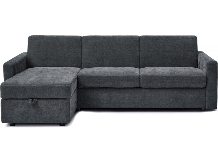 Divano angolare reversibile ed express trasformabile in tessuto "Celia" - 3 posti - Grigio