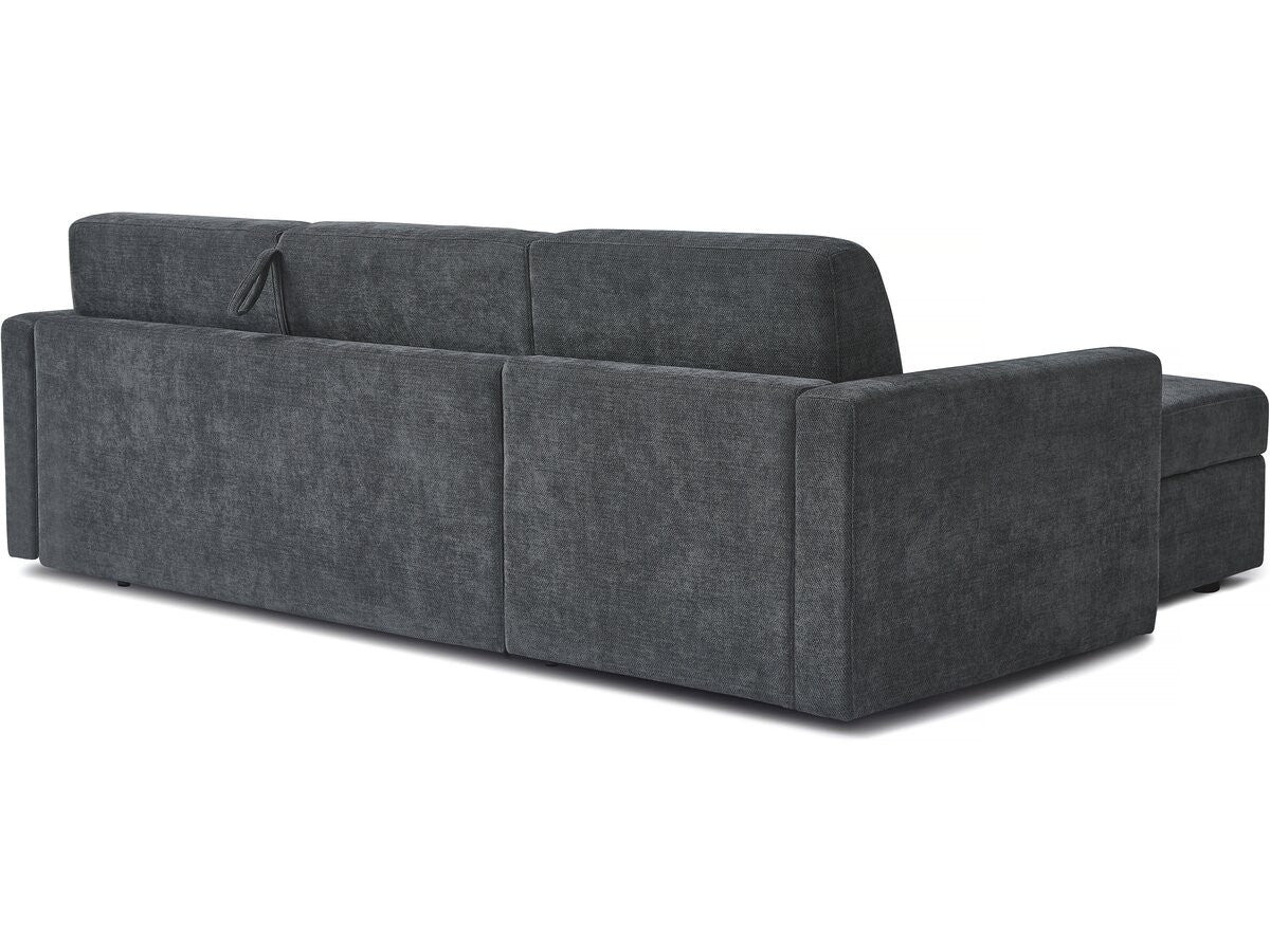 Divano angolare reversibile ed express trasformabile in tessuto "Celia" - 3 posti - Grigio